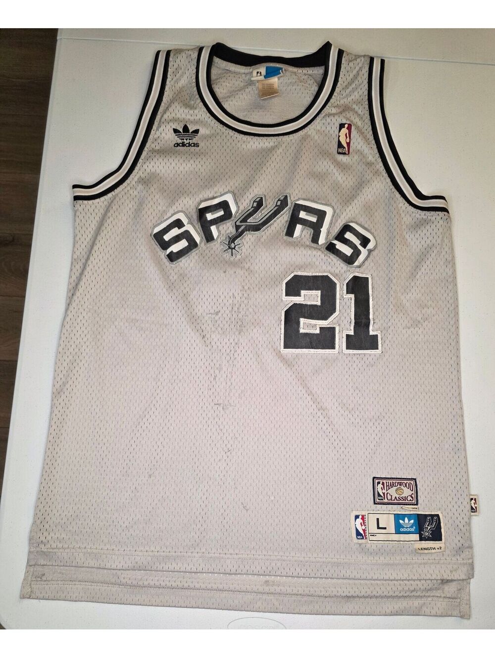 Vintage NBA Hardwood Classics Tim Duncan Adidas Jersey